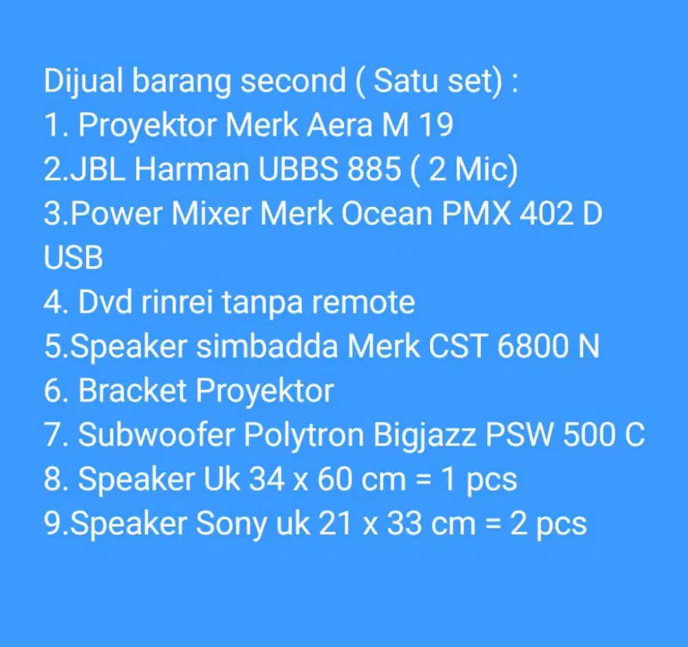 Dijual satu set alat proyektor