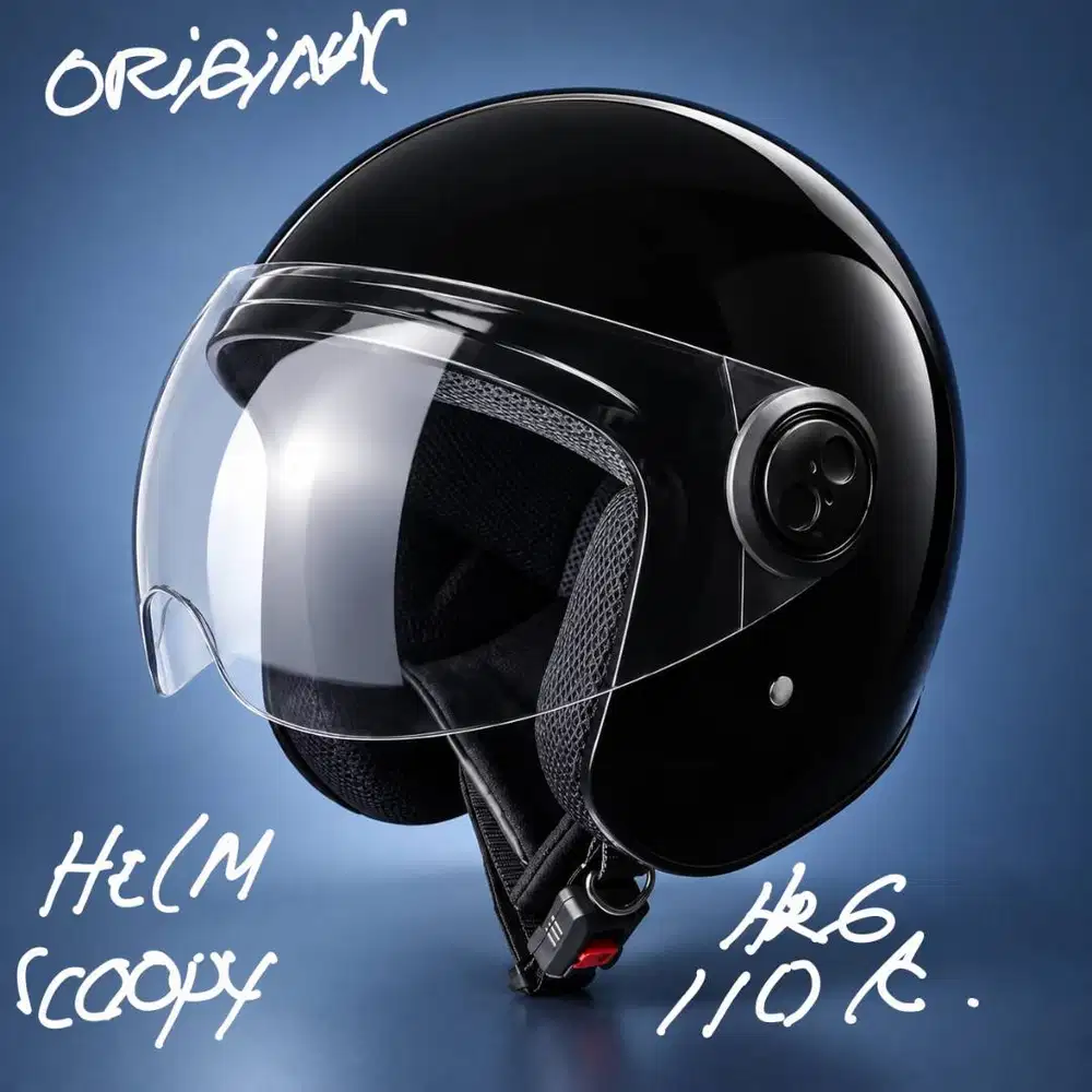 Helm hitam scoopy dan doreng