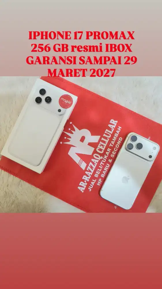 IPHONE 17 PROMAX 256 GB resmi IBOX
GARANSI SAMPAI 29 MARET 2027