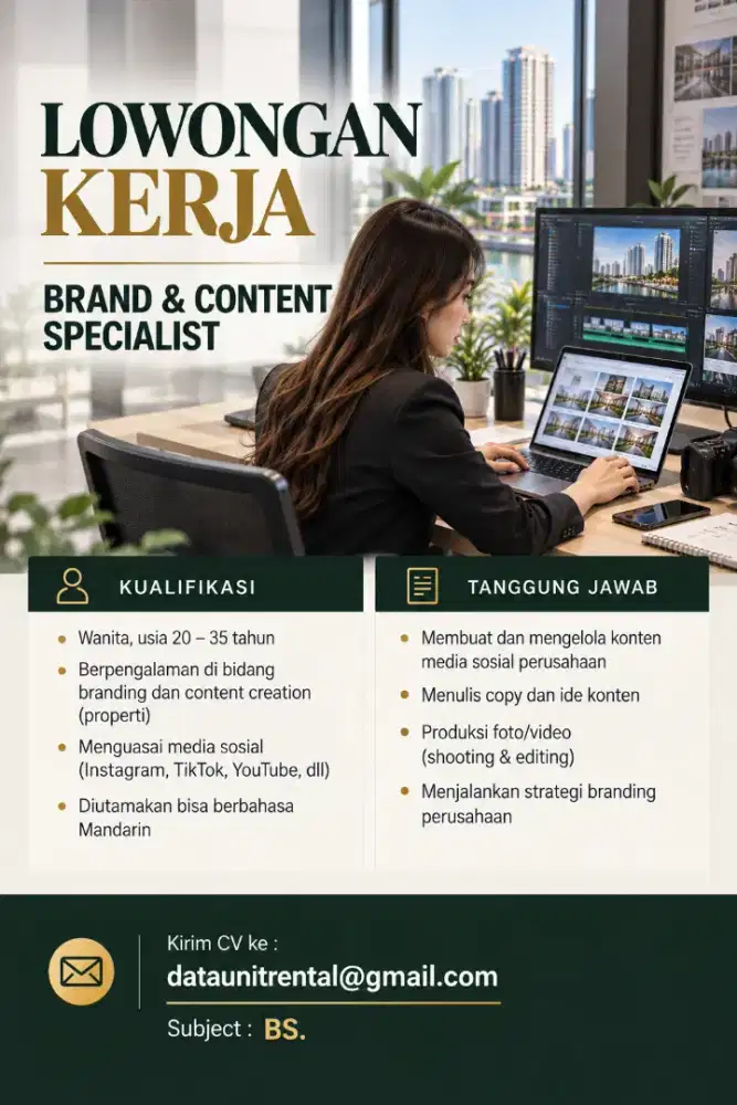Dicari Spesialis Brand & Konten