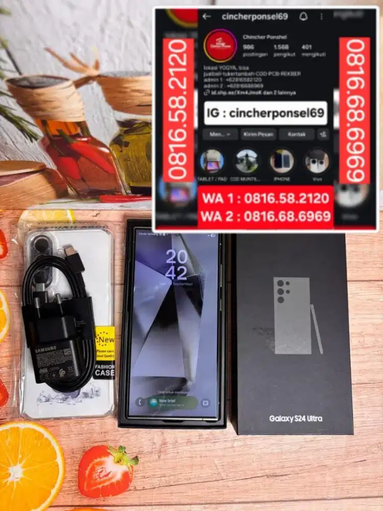 Jual  hp likenew samsung S24 ULTRA 12/512 istimewa grns resmi