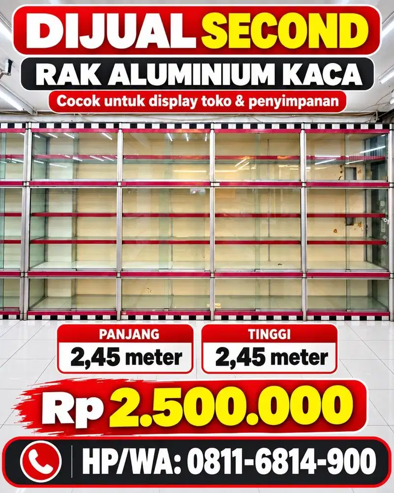 Rak Toko Second Bekas Swalayan – Kondisi Bagus, Harga Murah