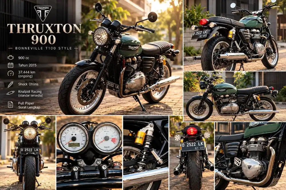 TRIUMPH THRUXTON 900 – 2015 Excellent Condition | Ohlins | Full Paper