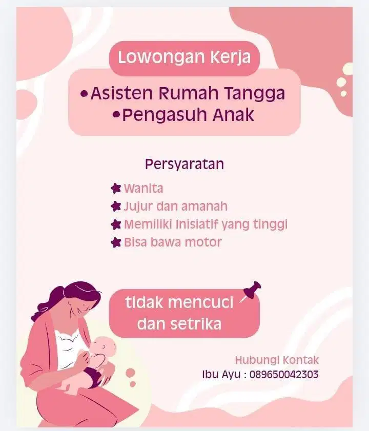 LOWONGAN ART DAN PENGASUH ANAK