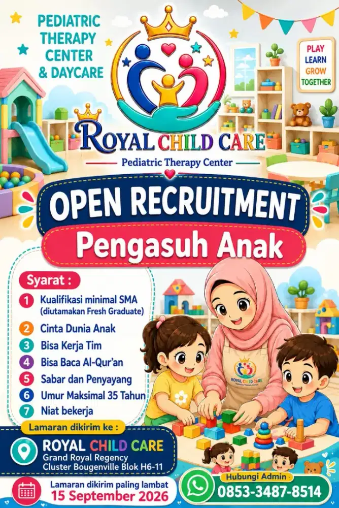 Butuh 2 org Pengasuh TPA ( daycare )