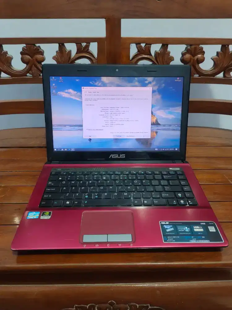 Laptop 4SUS A43S Red Core i3 Nvidia second bekas Rom 4/500