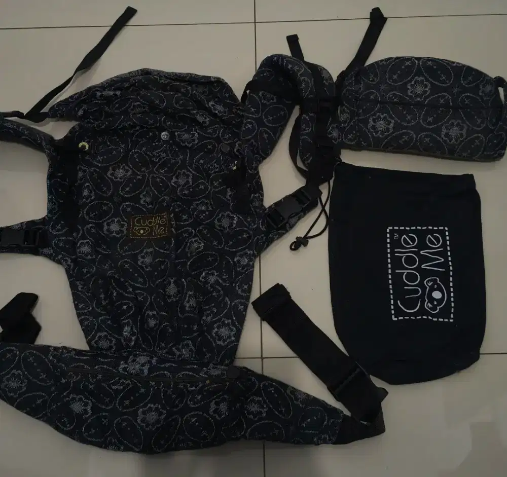 CuddleMe WingMe Woven Kawung Stone - Gendongan Bayi Samping Hip Seat