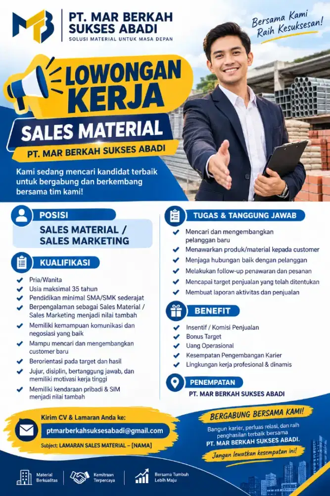 SALES MATERIAL BANGUNAN