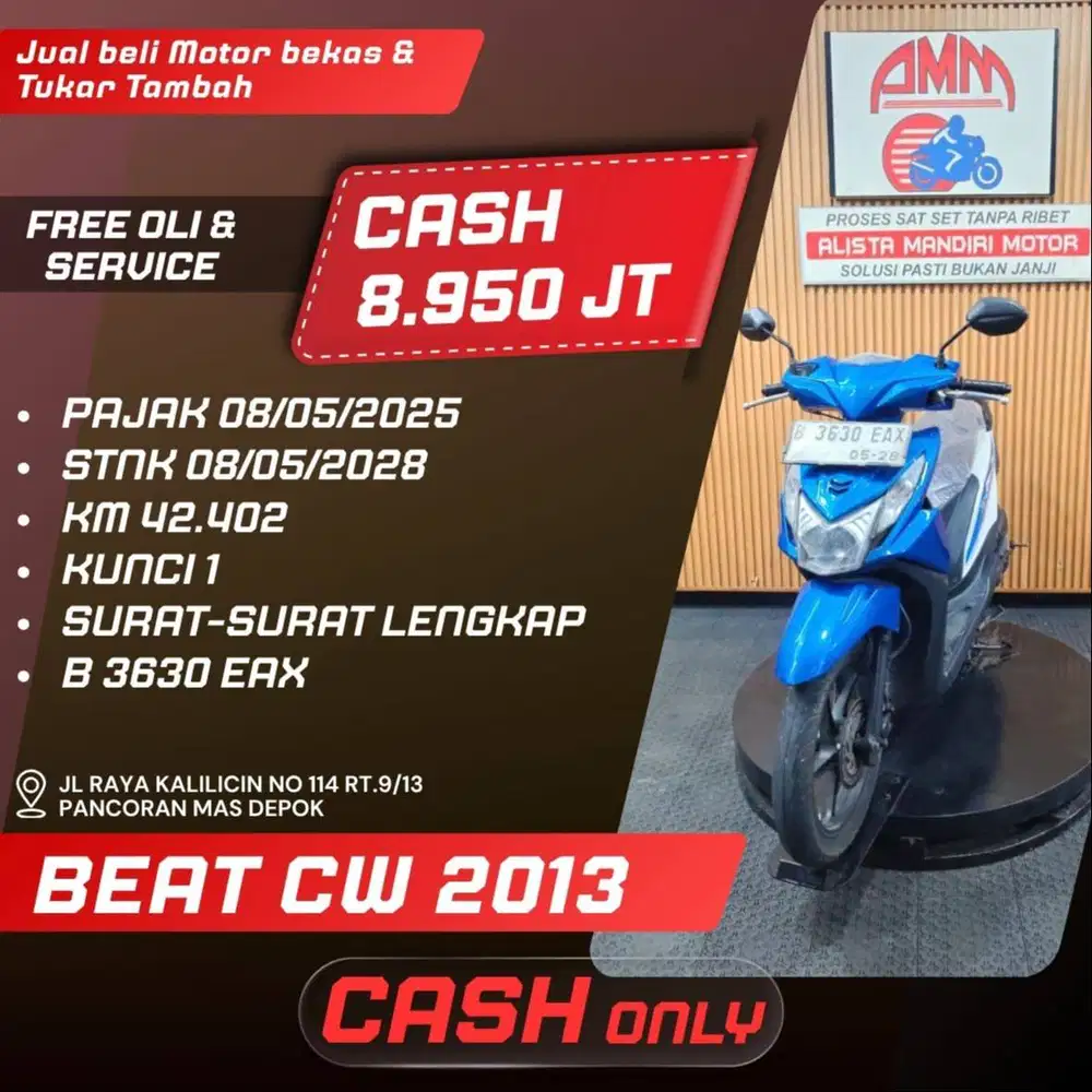 BEAT CW 2013 PAJAK OFF BISA TUKAR TAMBAH/BAYAR PAKAI CC/PAYLATER