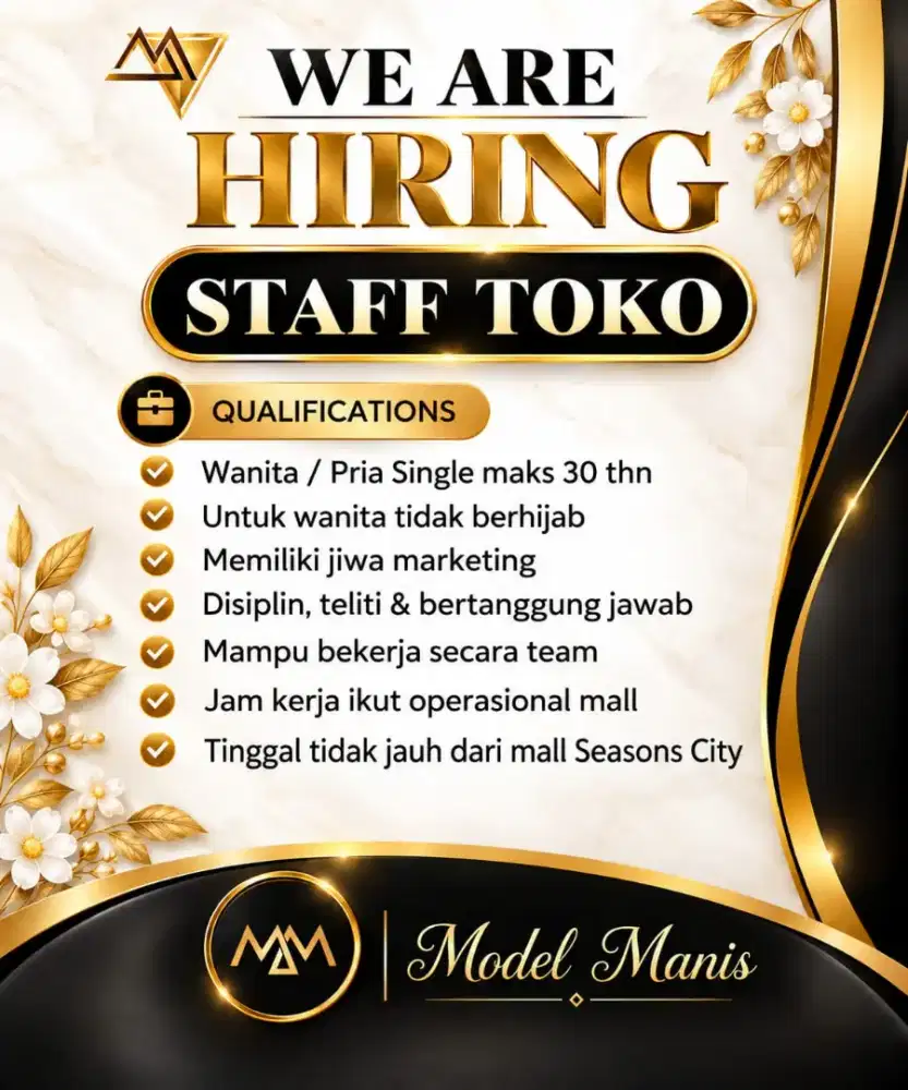 Staff toko / penjaga toko / Crew toko