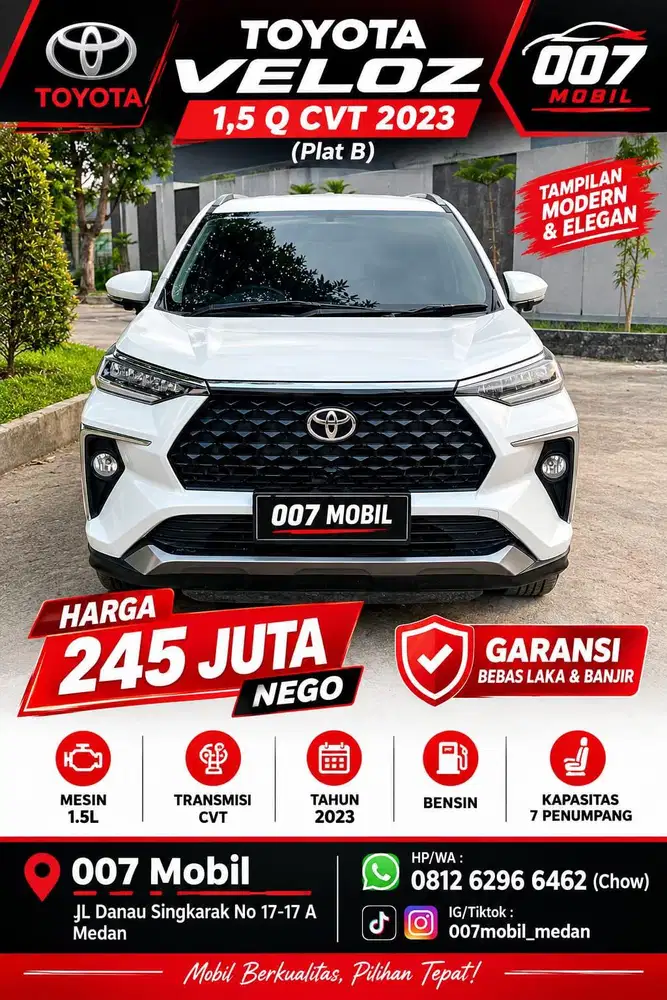 Toyota Veloz 1,5 Q CVT Matic 2023 | 2022 | Xpander | BRV