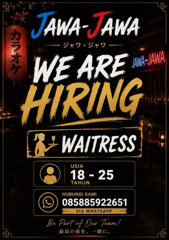 Di cari waiters perempuan