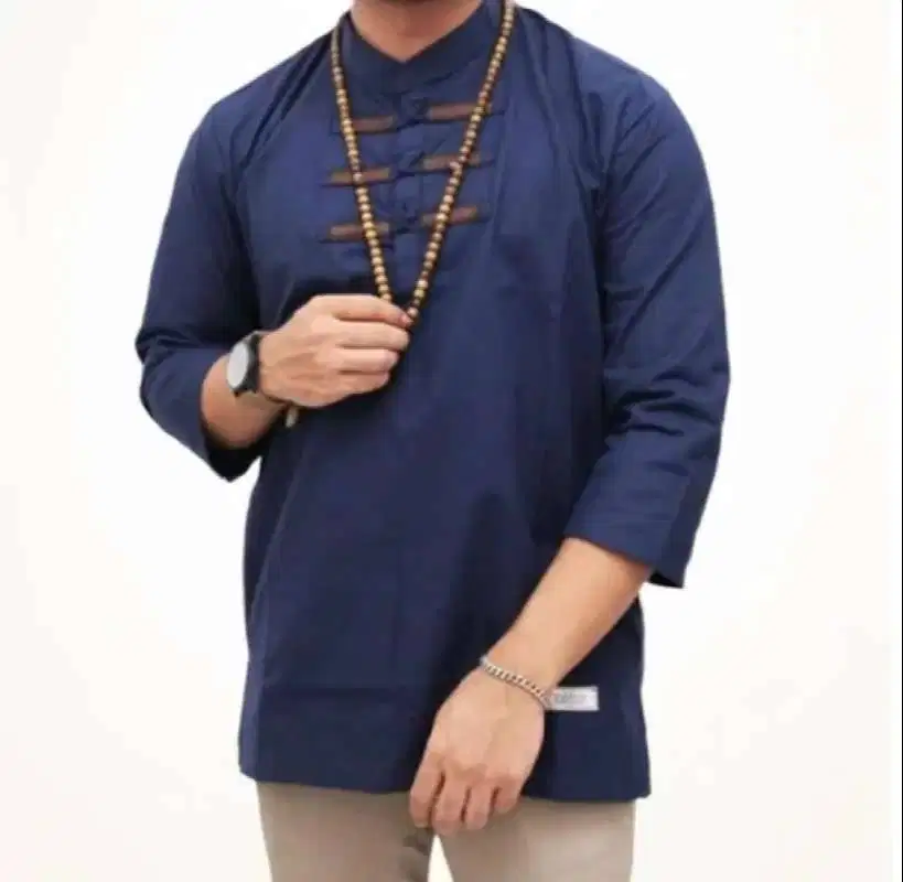 baju koko biru dewasa