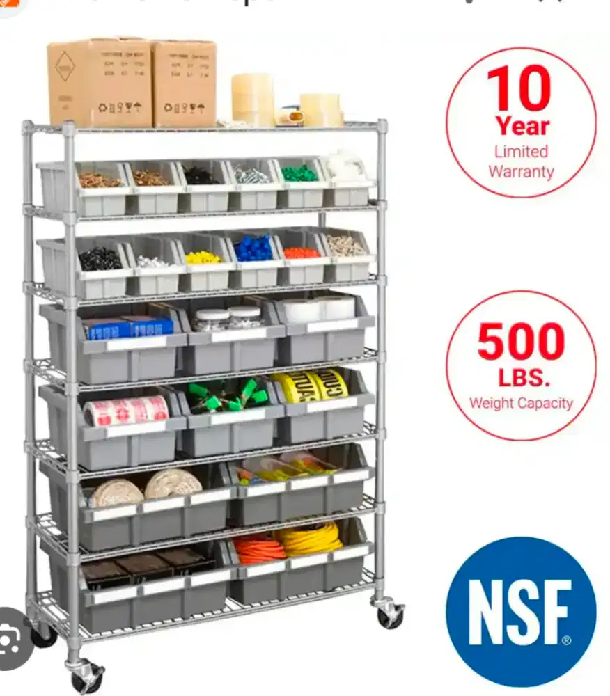 Rak ace Hardware Masterspace Rak Troli Kawat Heavy Duty Kotak