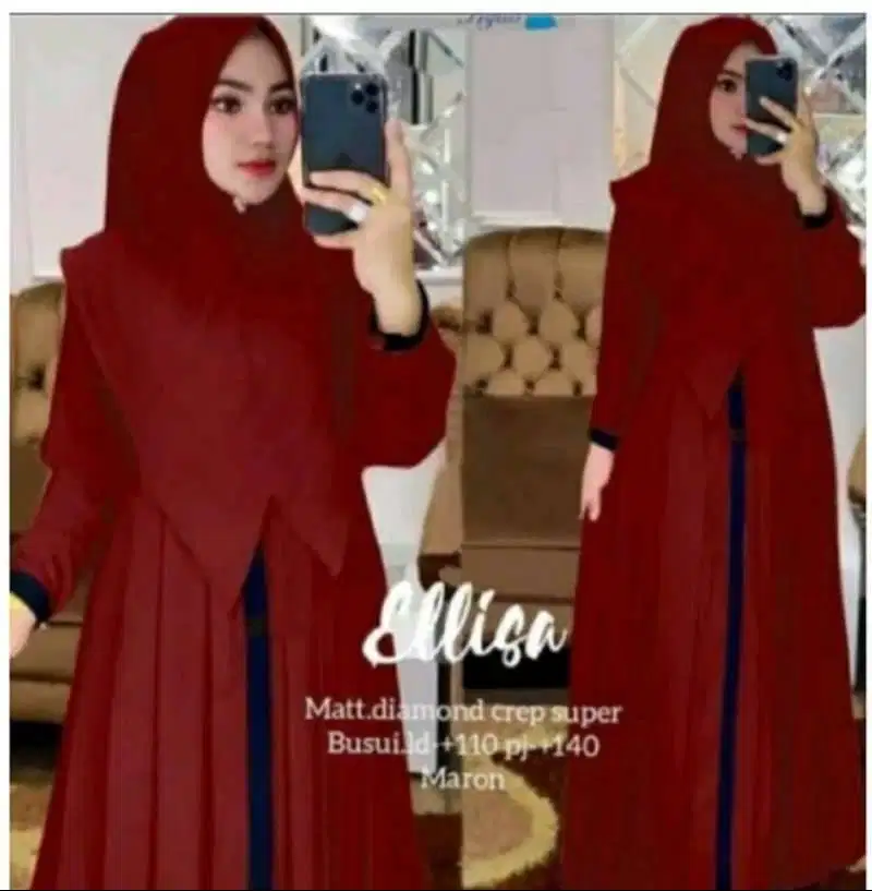maxi dress merah maroon murah meriah dijual cepat