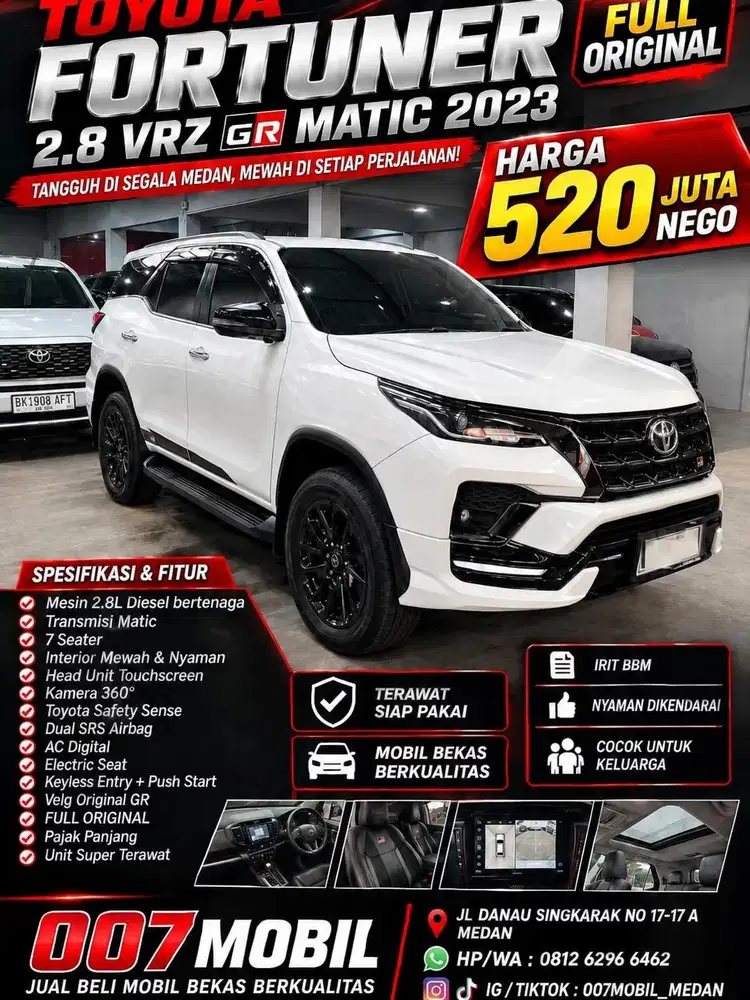 (Full Original) Toyota Fortuner 2,8 VRZ GR AT matic 2023,2022, Pajero