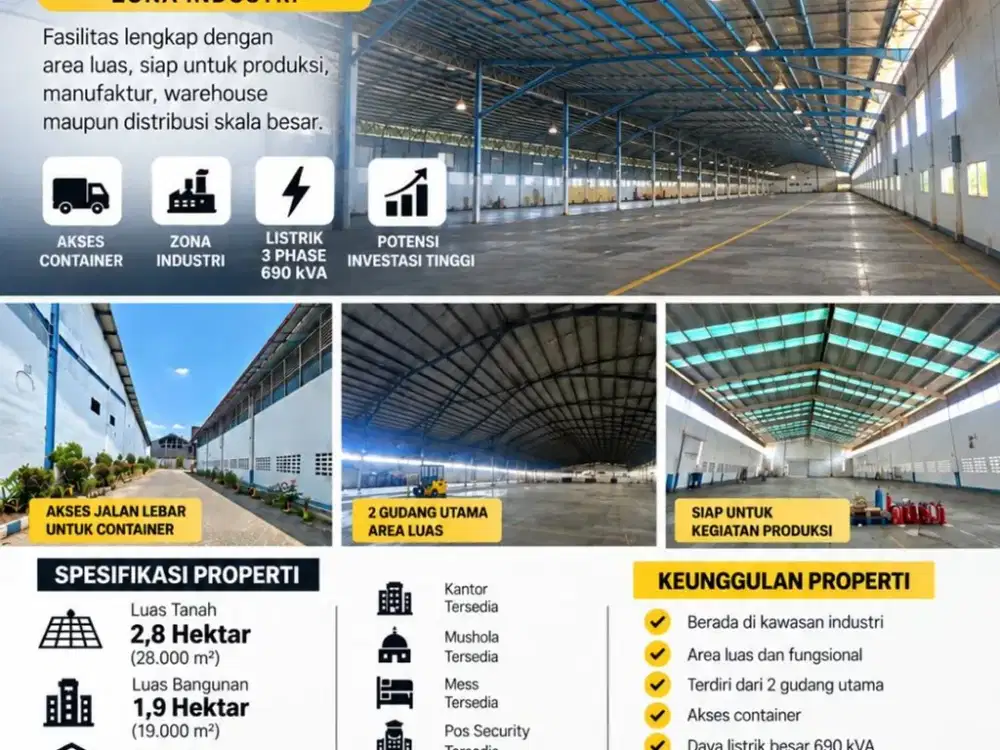 Disewakan Ex Pabrik Garment Industri Lokasi Super Strategis Sukoharjo Luas 2,8 Ha