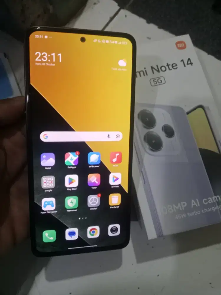 Redmi Note 14 5G ram 8/256gb Nfc fullset orian nominus lengkap