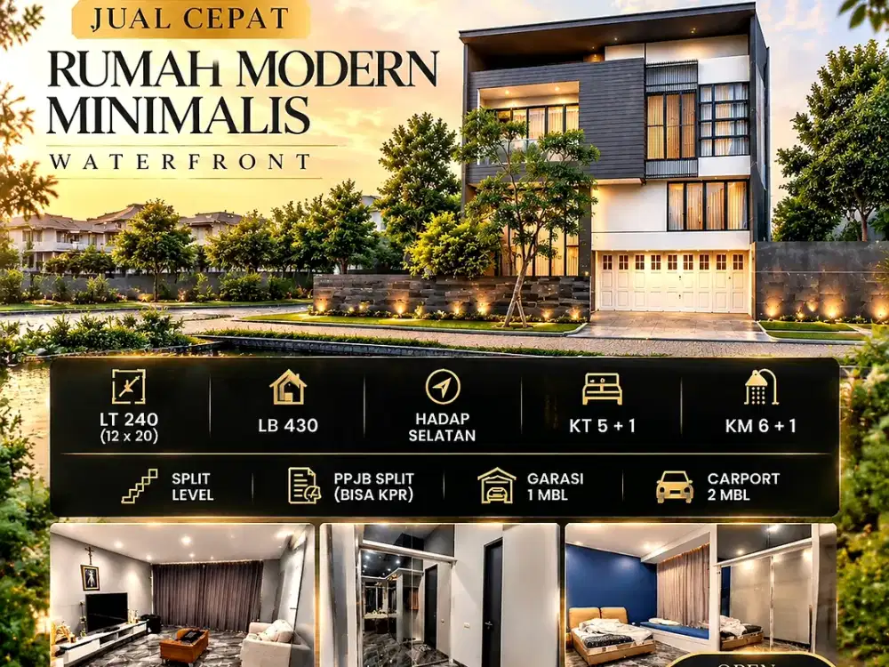 MINIMALIS CIAMIK RUMAH WATERFRONT CITRALAND UTAMA DKT UC RADIAL ROAD