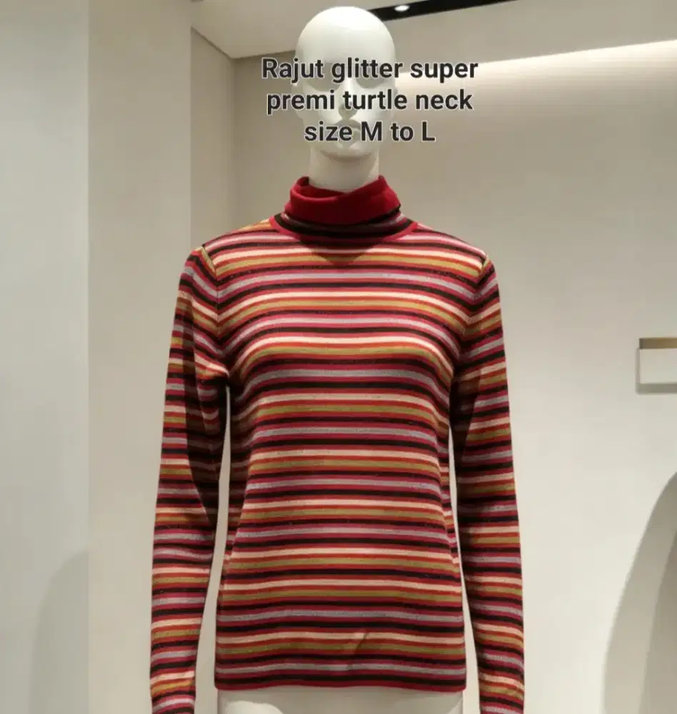 Blouse rajut turtle neck