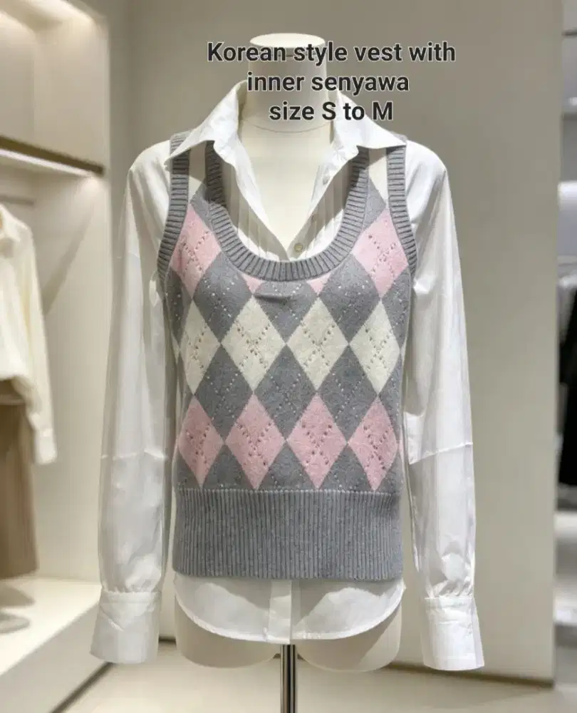 Kemeja vest korean style