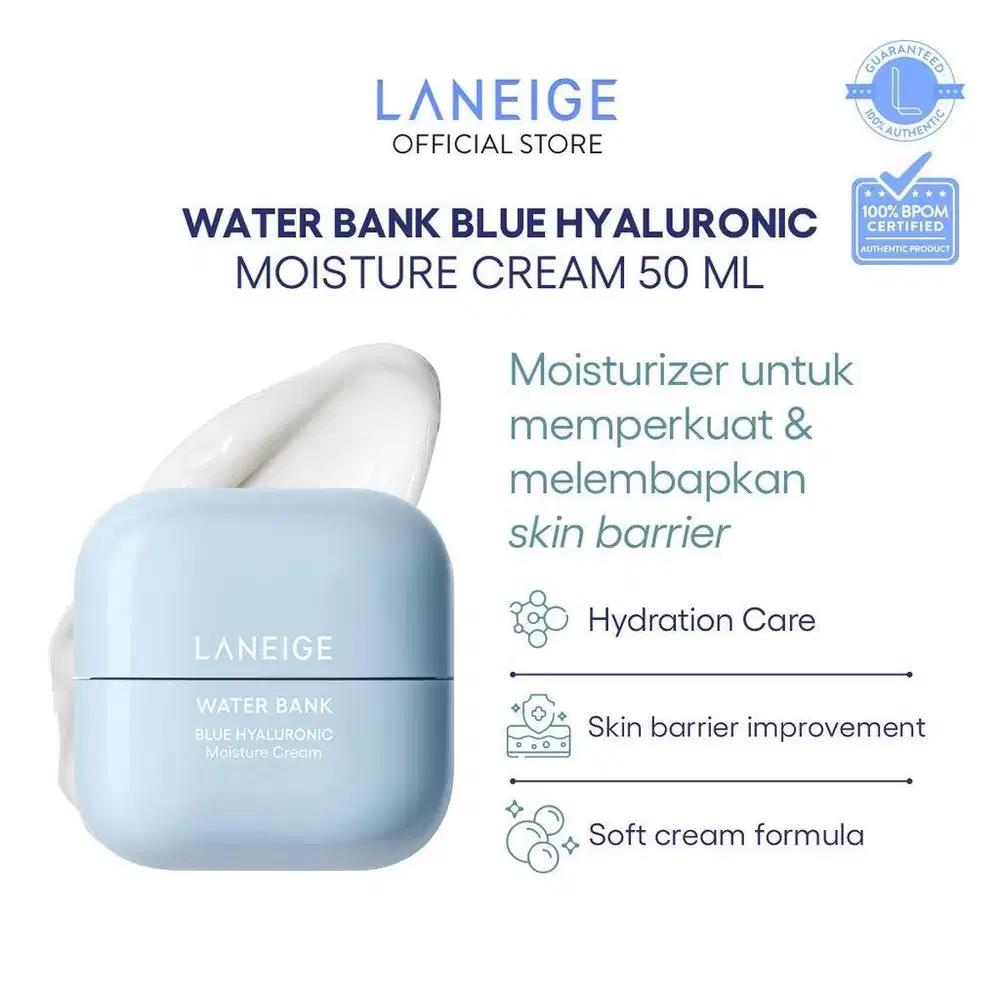 Laneige water bank blue hyluronic cream moisturizer 50 ml