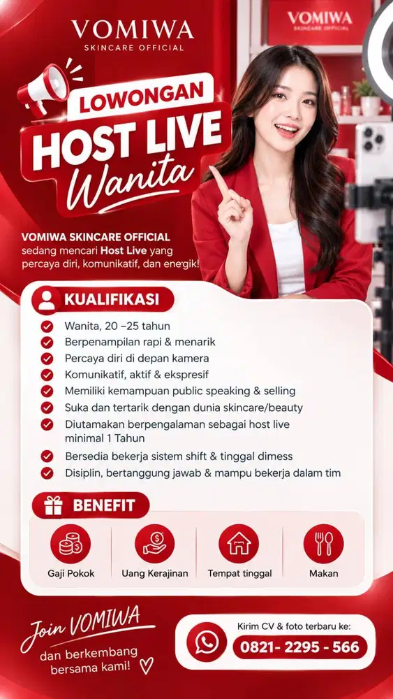LOWONGAN HOST LIVE