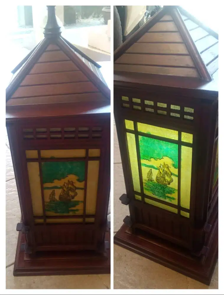 Lampu kayu model  Pagoda/Vintage