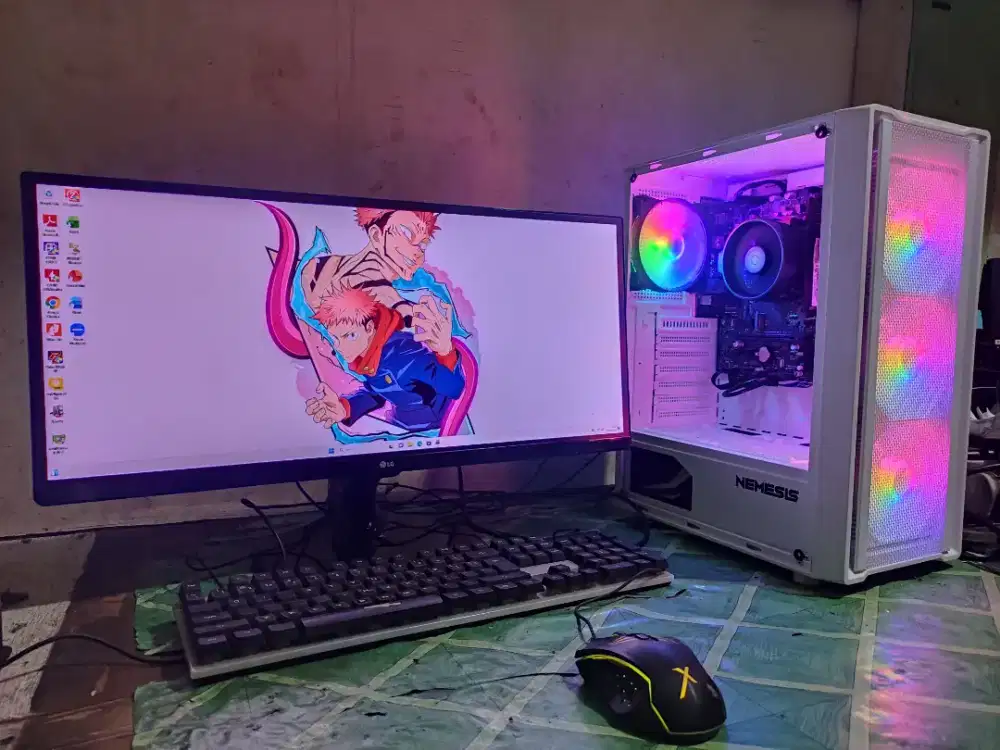 PC Gaming Fullset Ryzen 5 5600G RAM 16GB SSD 1 TB Monitor 25