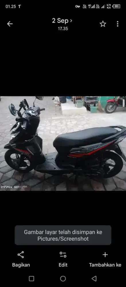 jual motor Honda beat eco 2016