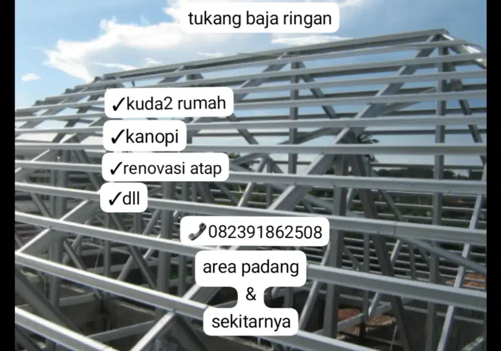 tukang baja ringan,kuda2 rumah,canopi dll