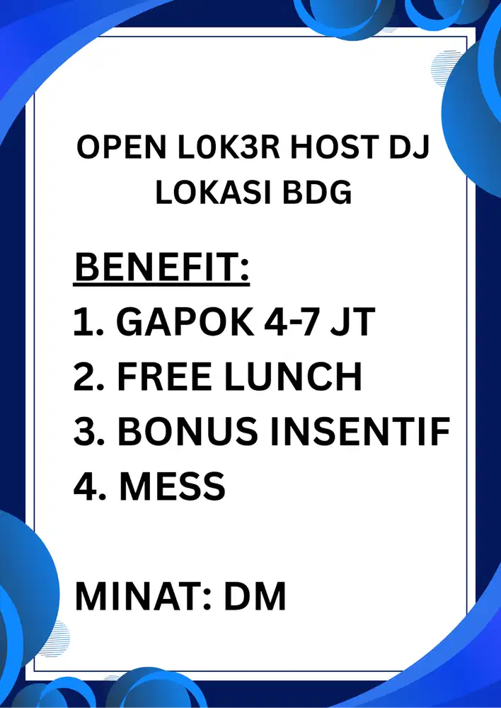 Loker Host Dj Live Streaming