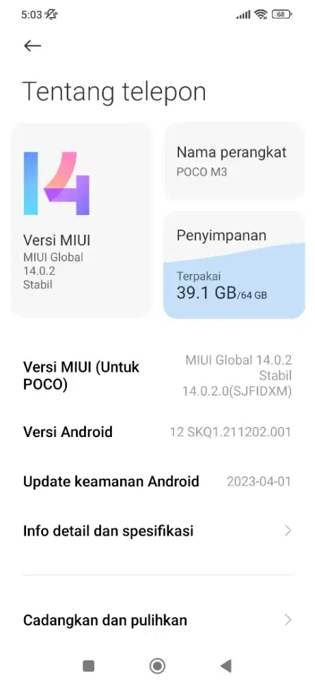 POCO M3 Ram 4/64