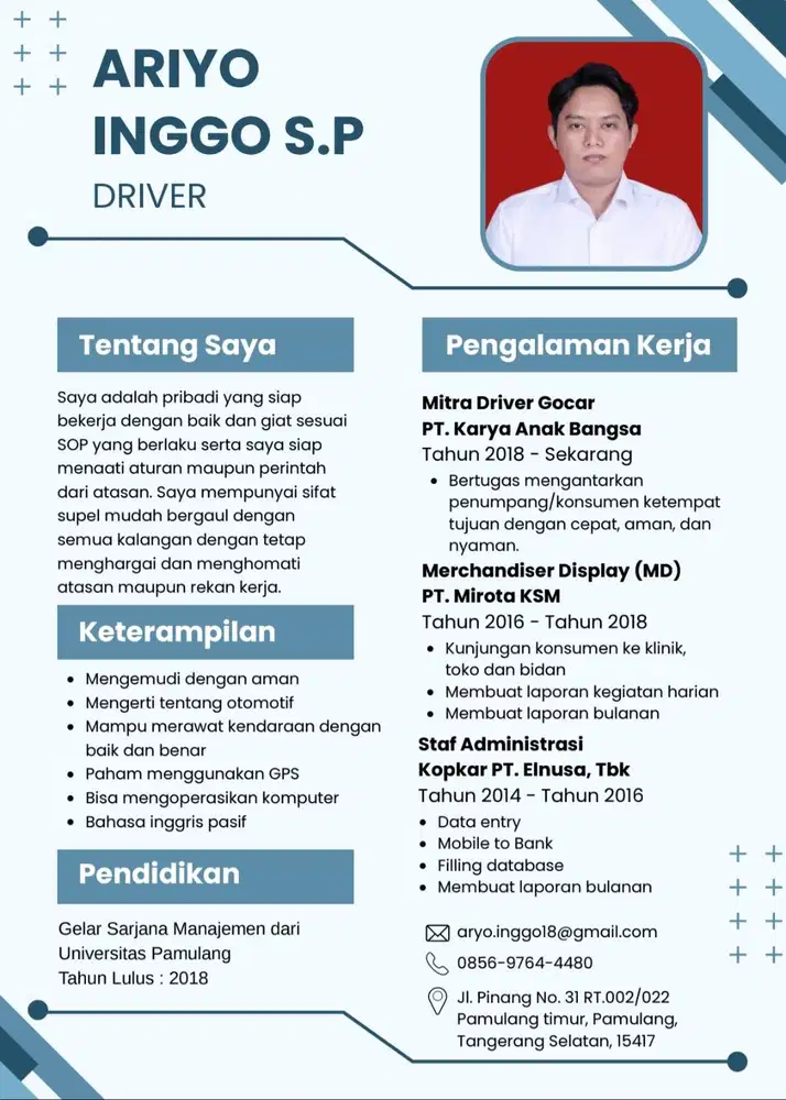 Driver Operasional atau Pribadi