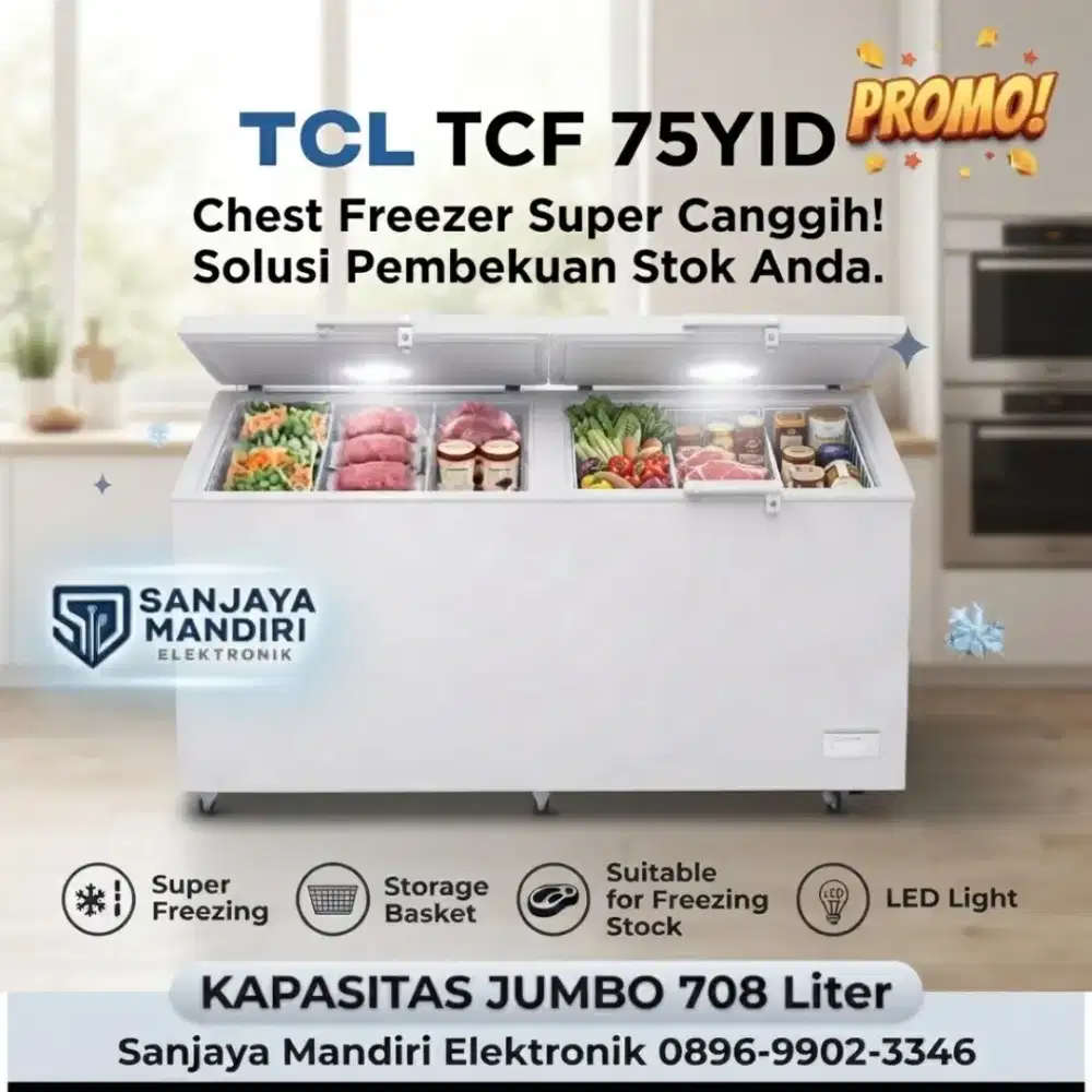 TCL FREEZER BOX JUMBO 750 LITER FASTFREEZING CHEST FREEZER TCF 750 YID