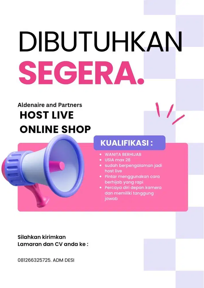 DI CARI HOST LIVE OLSHOP