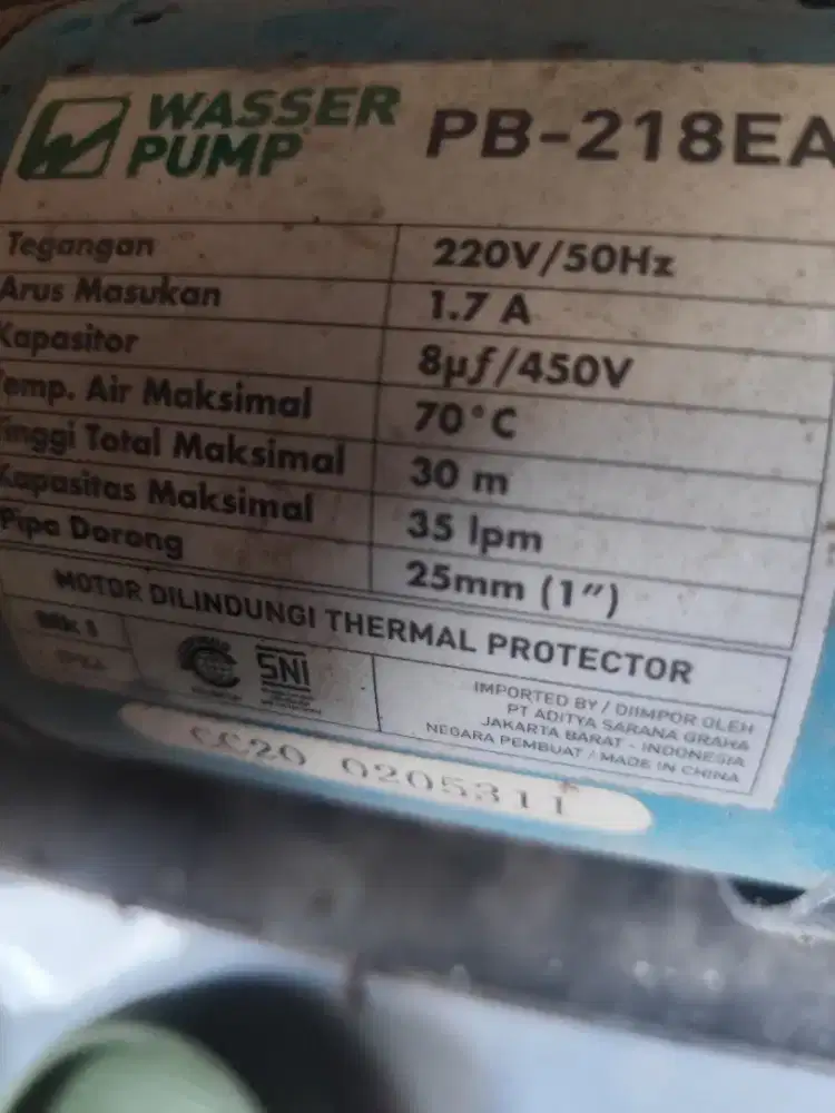 Jual Mesin Pendorong air wasser pump