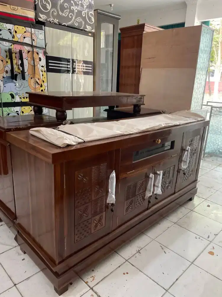 Buffet Rak TV Diswar Kayu Jati 160
