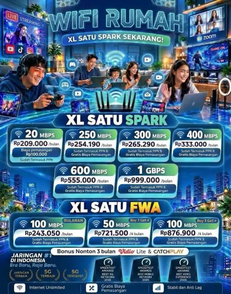 XL HOME /SATU INTERNET SUPERCEPAT STABIL DAN TERPERCAYA
