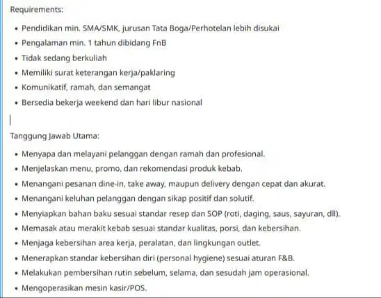Crew Outlet Kabobs - Solo Paragon/Solo Pakuwon