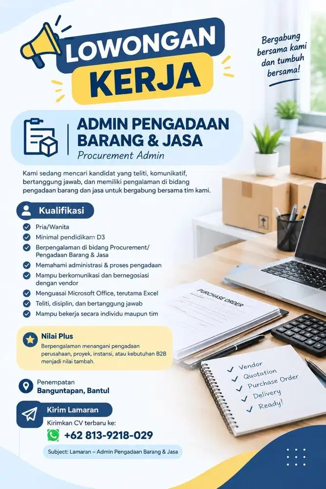 Admin Pengadaan Barang dan Jasa