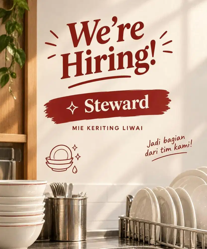 STEWARD ( Pencuci Piring) Gading Serpong