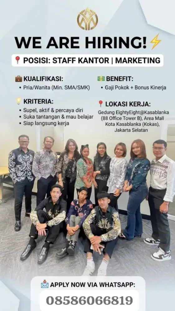 Di butuhkan karyawan kantor di perusahaan IBF