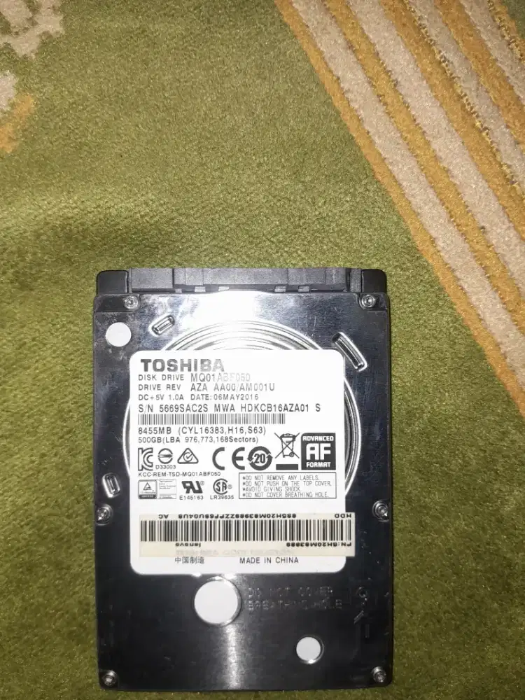 Hardis laptop copotan kapasitas 500gb