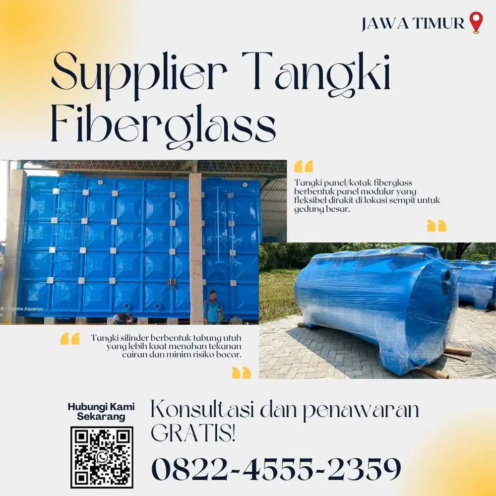 Tangki Fiberglass FRP-Panel Tank, Roof Tank & Ground Tank Ngawi