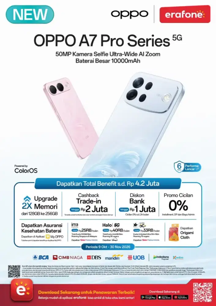 New Oppo A7 pro 5g dapatkan benefit hingga 4.2Jt