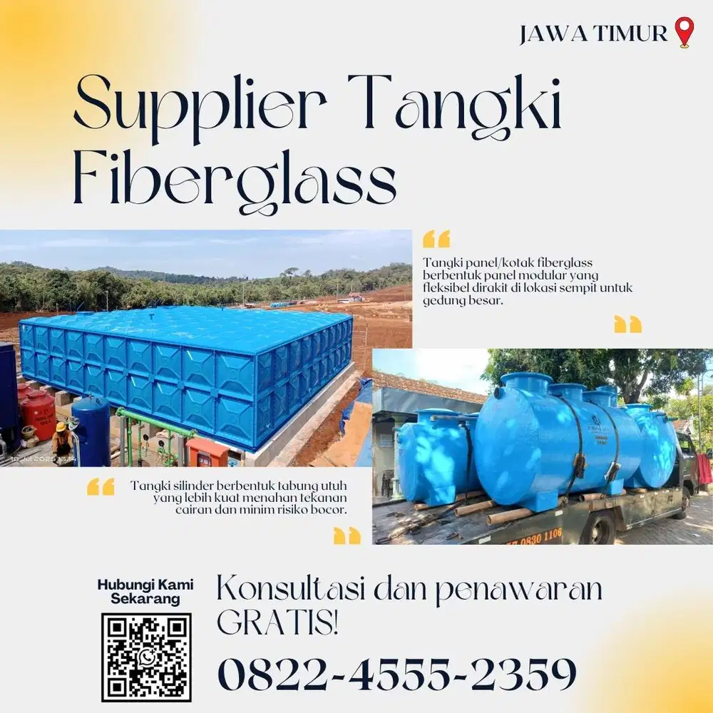 Tangki Fiberglass FRP-Panel Tank, Roof Tank & Ground Tank Pacitan