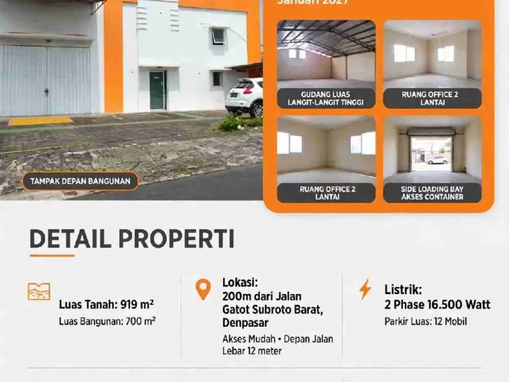 jual BUC Gudang 9,1 are di Gatot Subroto Barat Denpasar