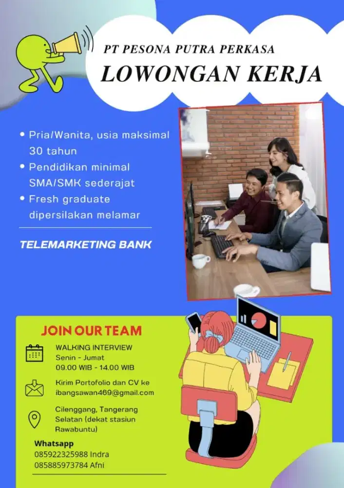 Dibutuhkan segera loker Telemarketing