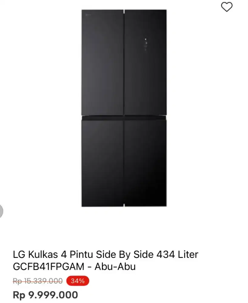 LG KULKAS 4 PINTU SBS 434LTR GCFB41FPGAM